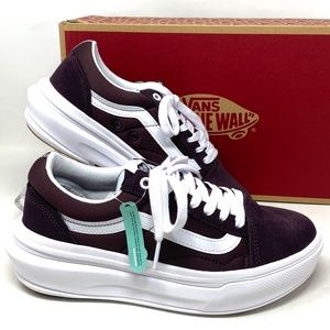 VANS Old Skool Overt CC Sneakers Women Low Wine Suede Canvas Casual VN0A7Q5EBEF